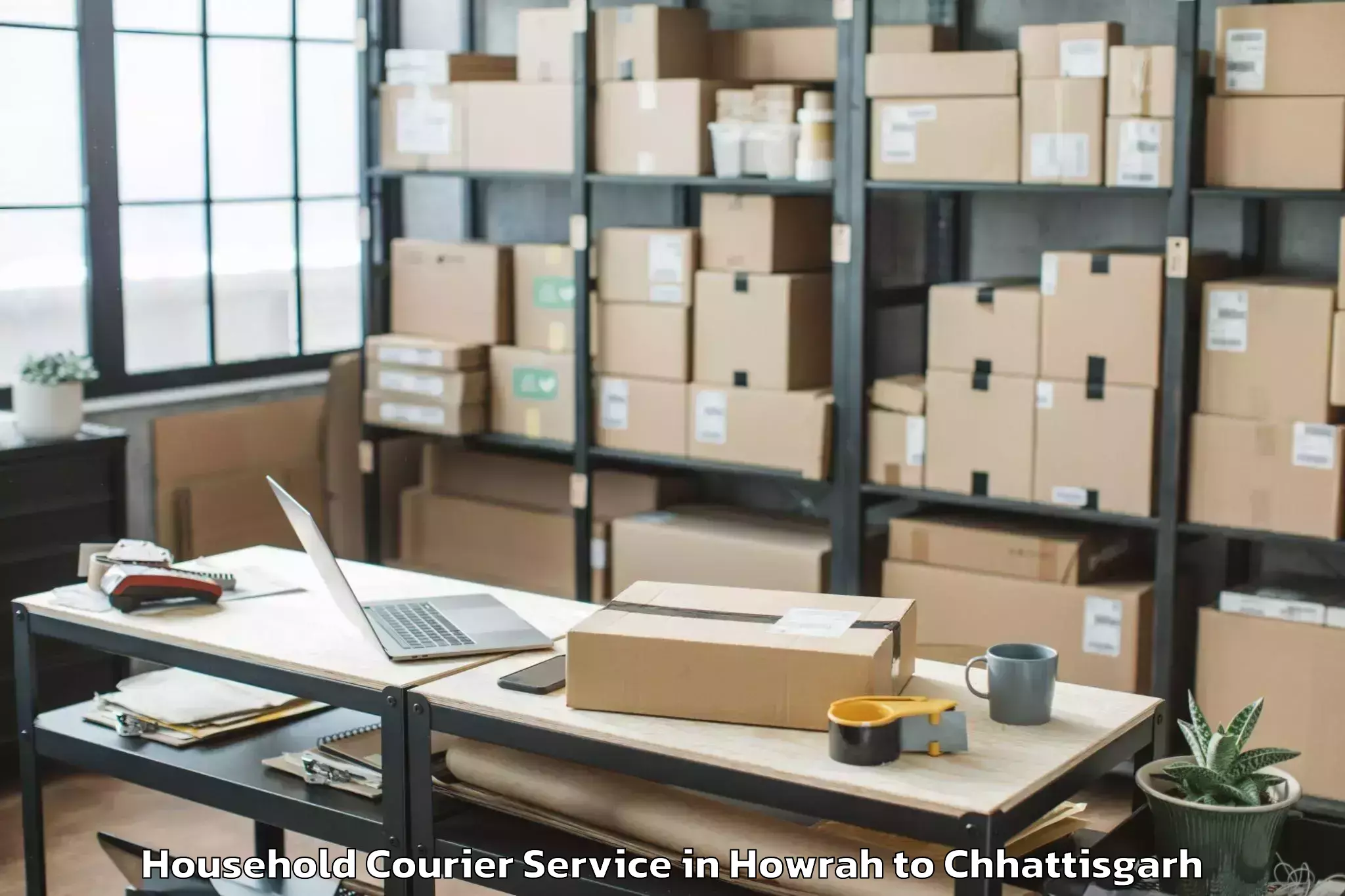 Discover Howrah to Bhairamgarh Household Courier